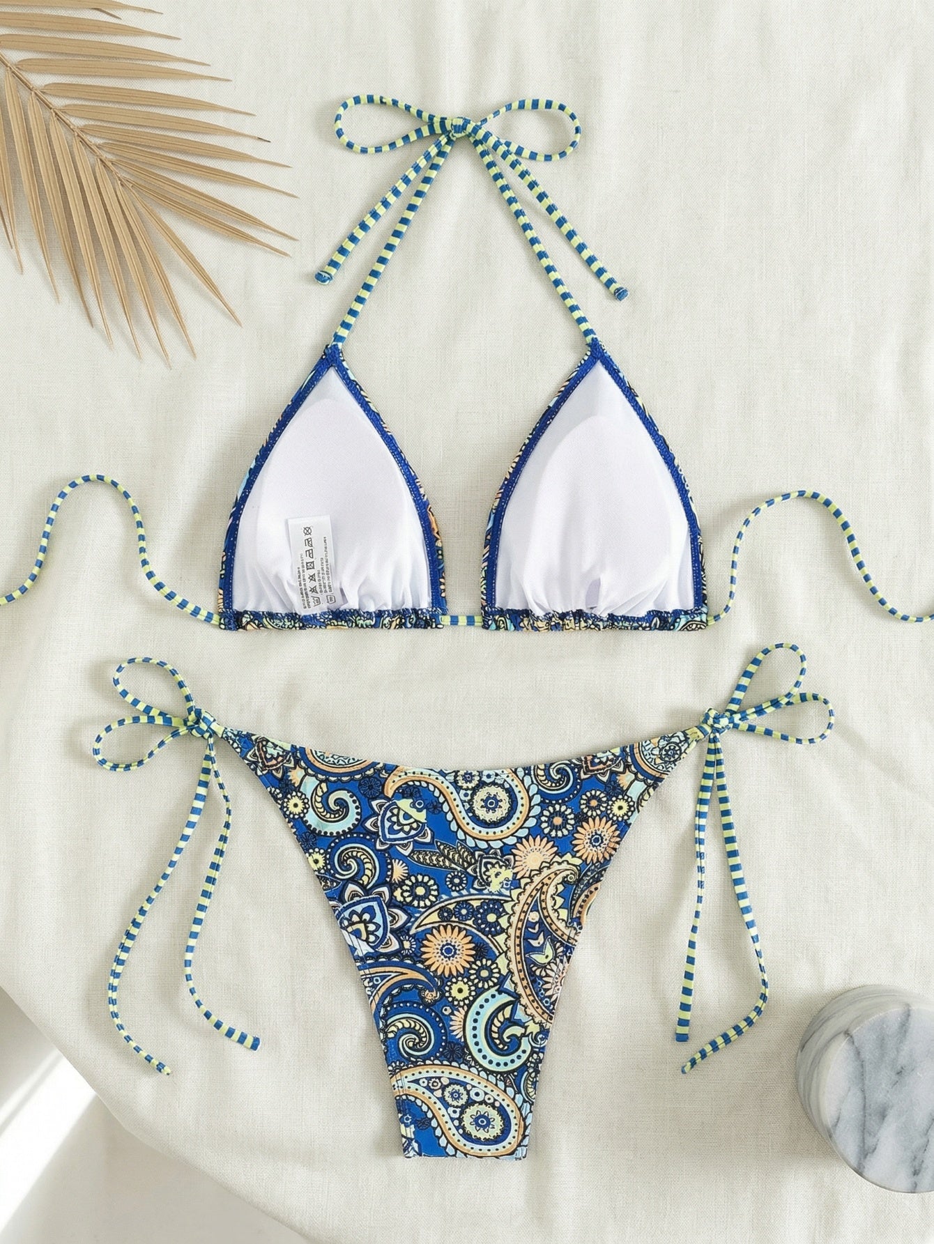 Paisley Print Triangle Bikini Set | Beacheers