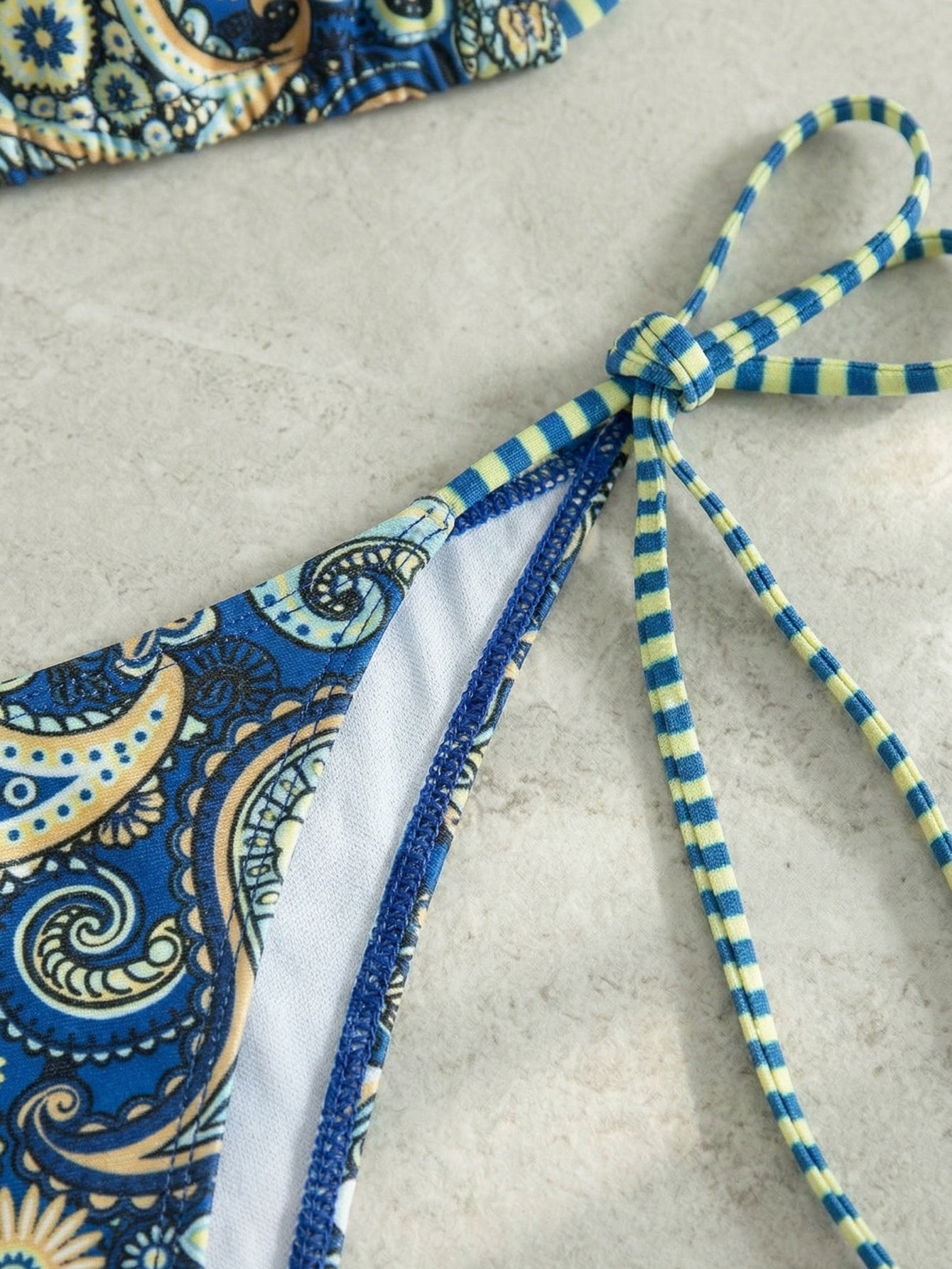 Paisley Print Triangle Bikini Set | Beacheers