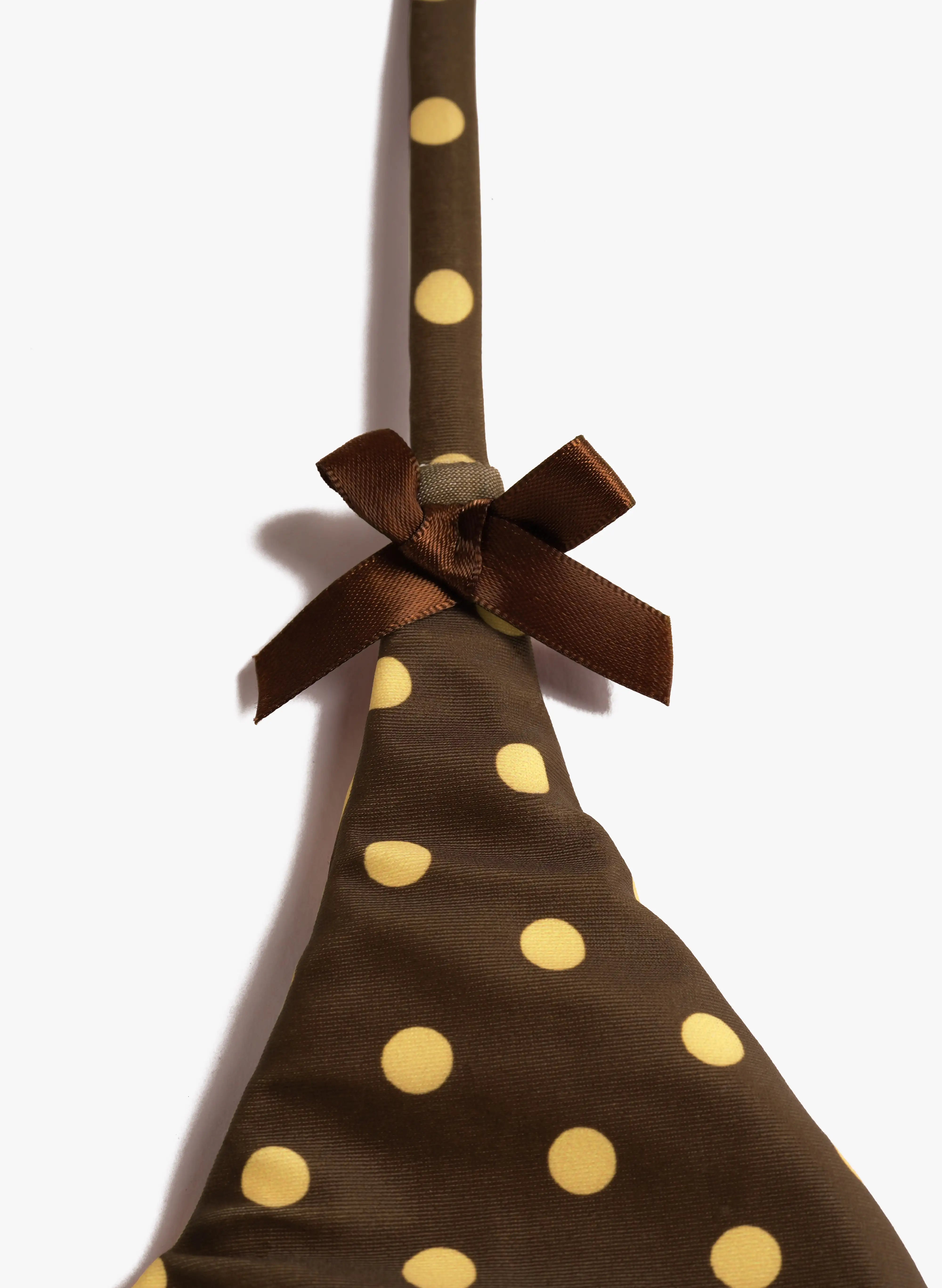 Polka Dot Elara Bow Halter Tankini Short Swim Set - Coffee Gold