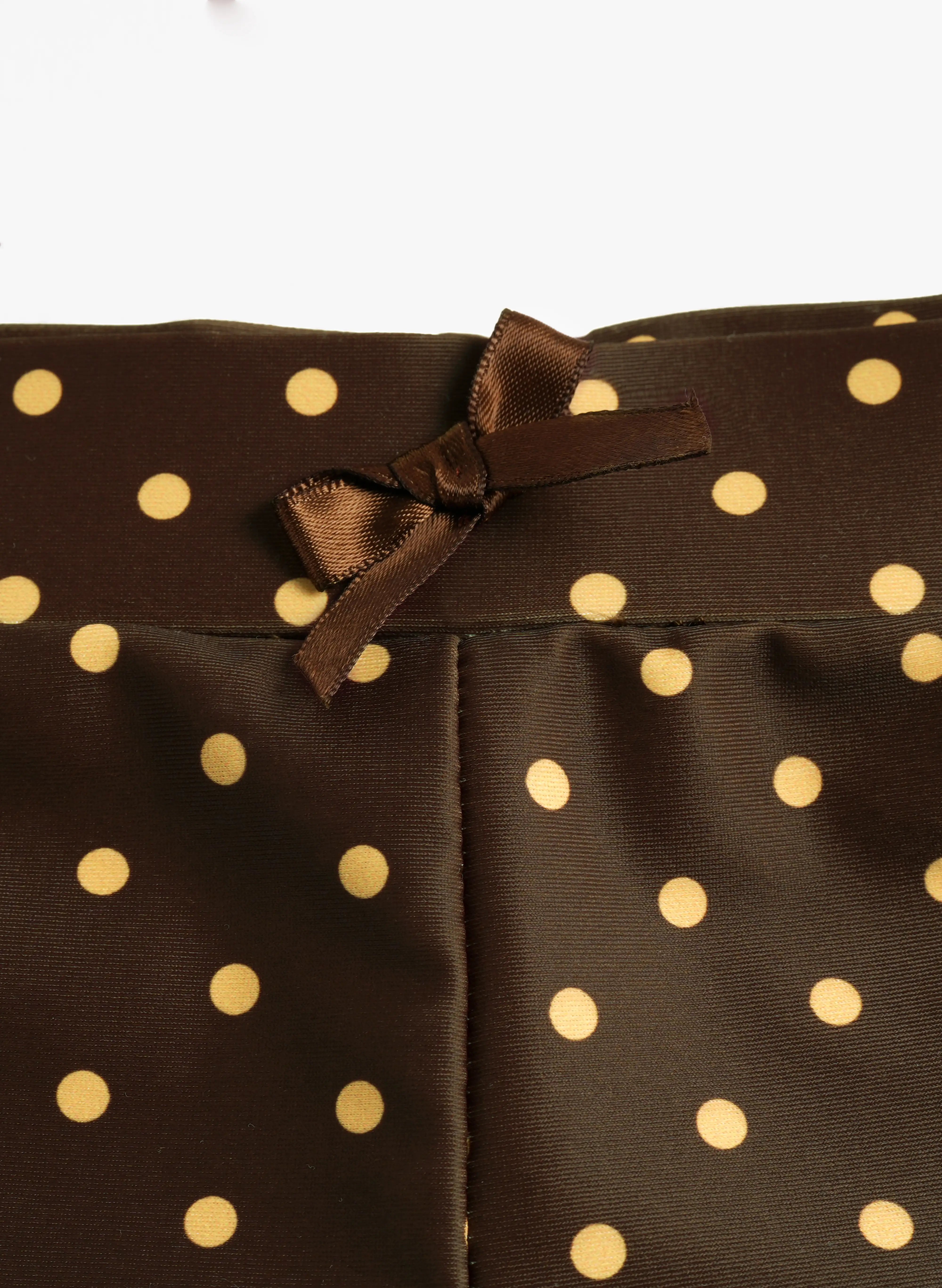 Polka Dot Isla Ruffle Triangle Bikini Short Swim Set - Cocoa Gold