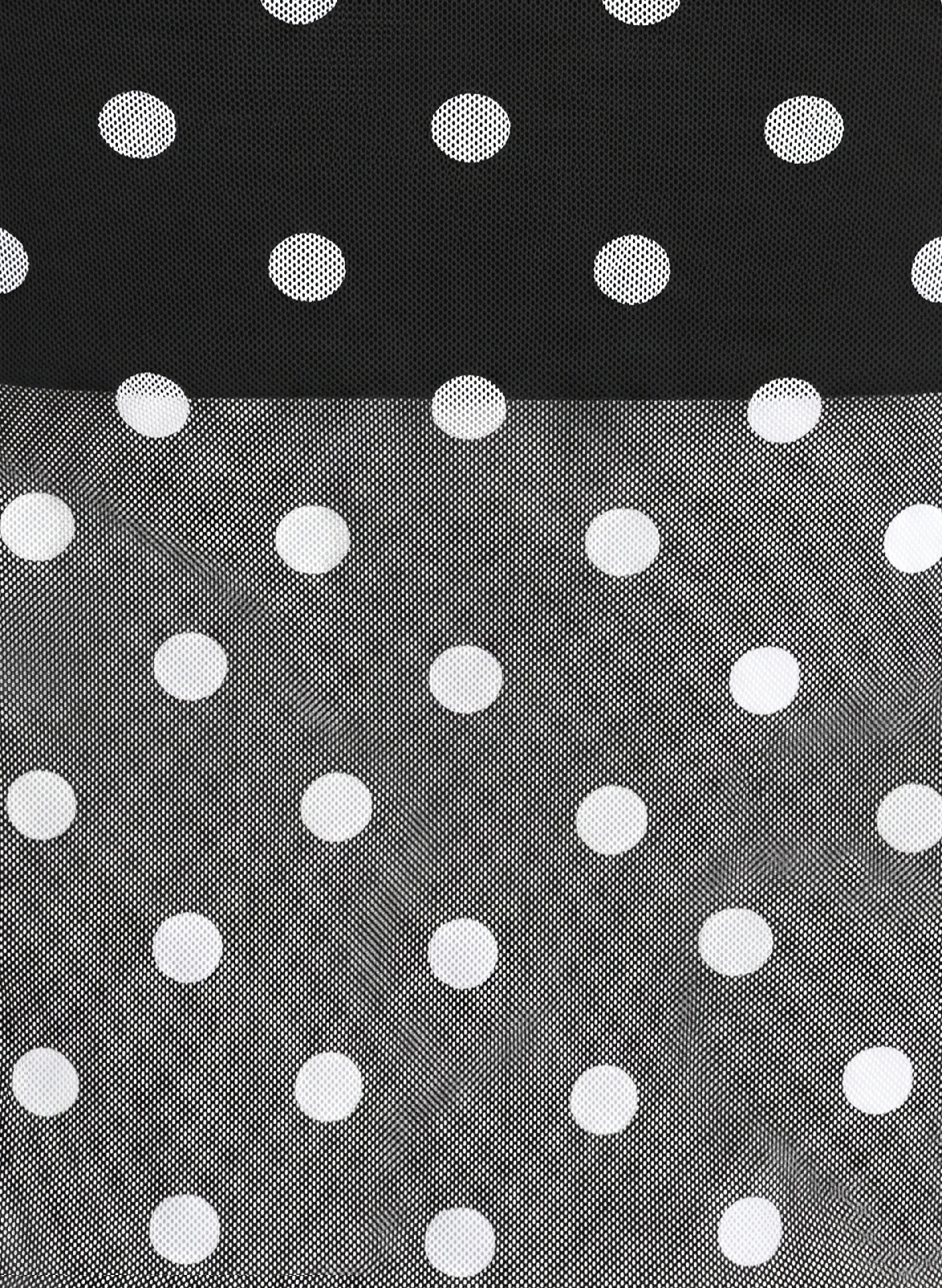 Polka Dot Lila Strapless Ring Ruched Mesh Tankini Set - Black White