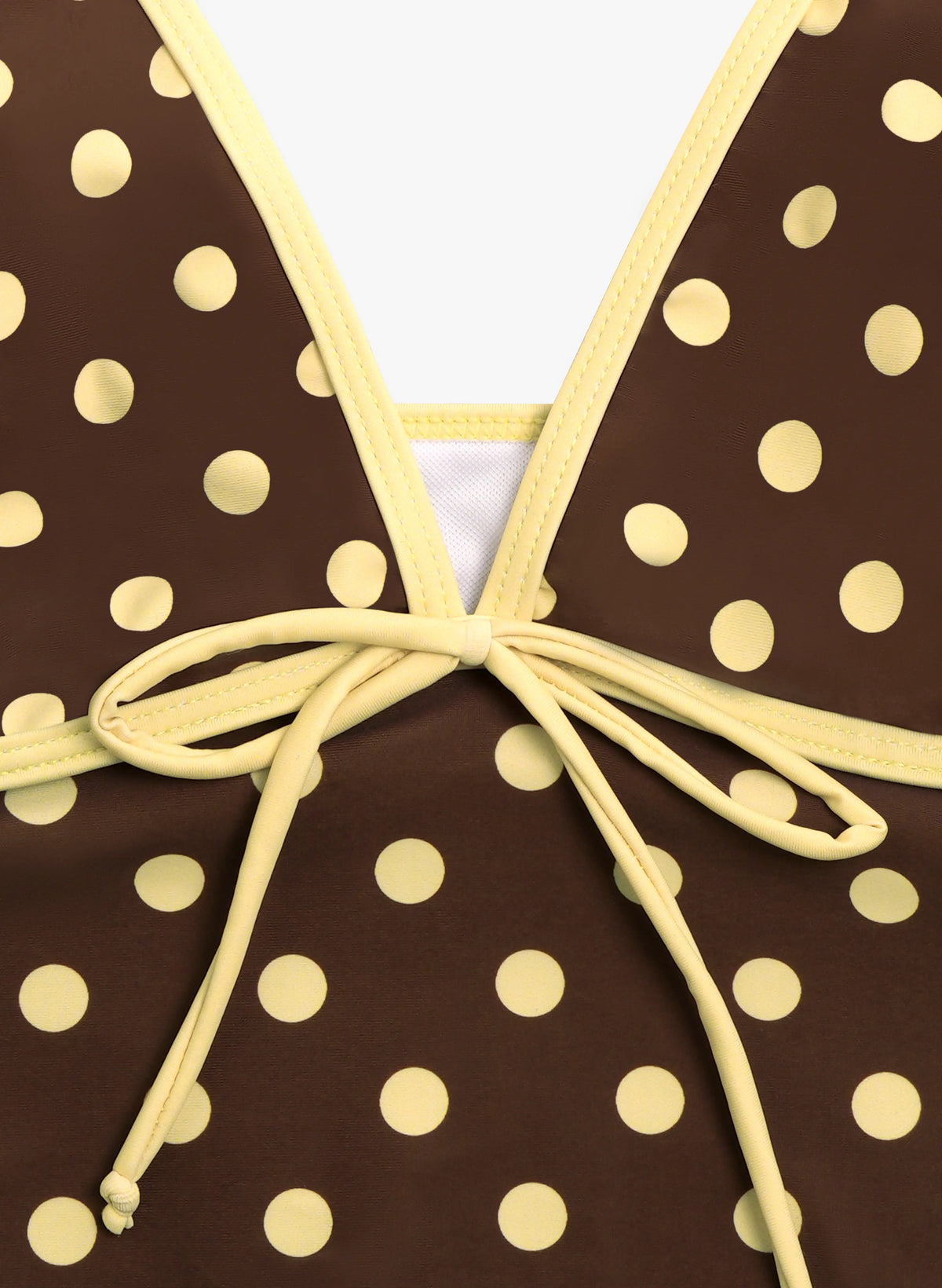 Polka Dot Mia Halter Tie Tankini Short Swim Set - Cocoa Lemon
