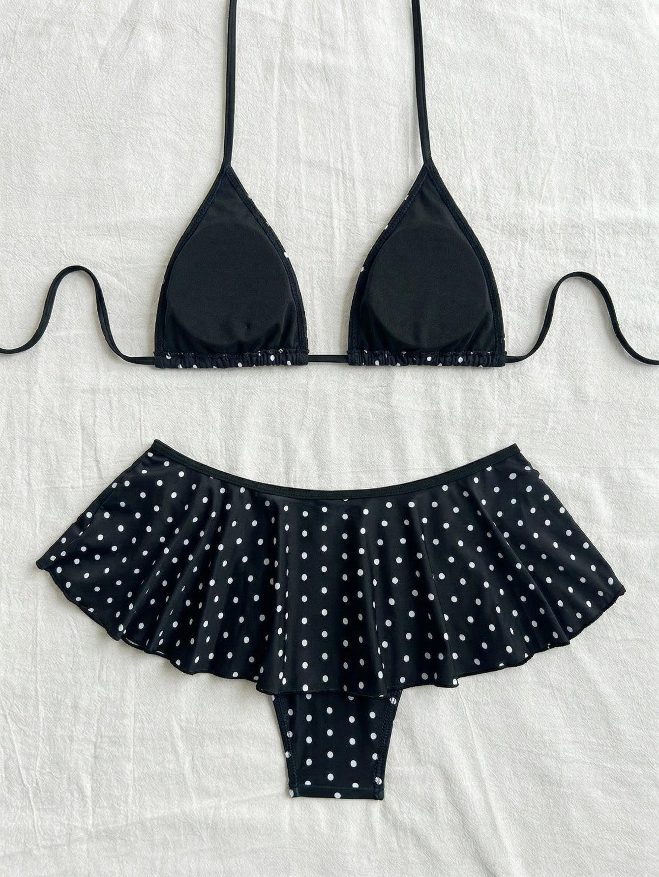 Polka Dot Print 2 Piece Swimsuit-Brown | Beacheers