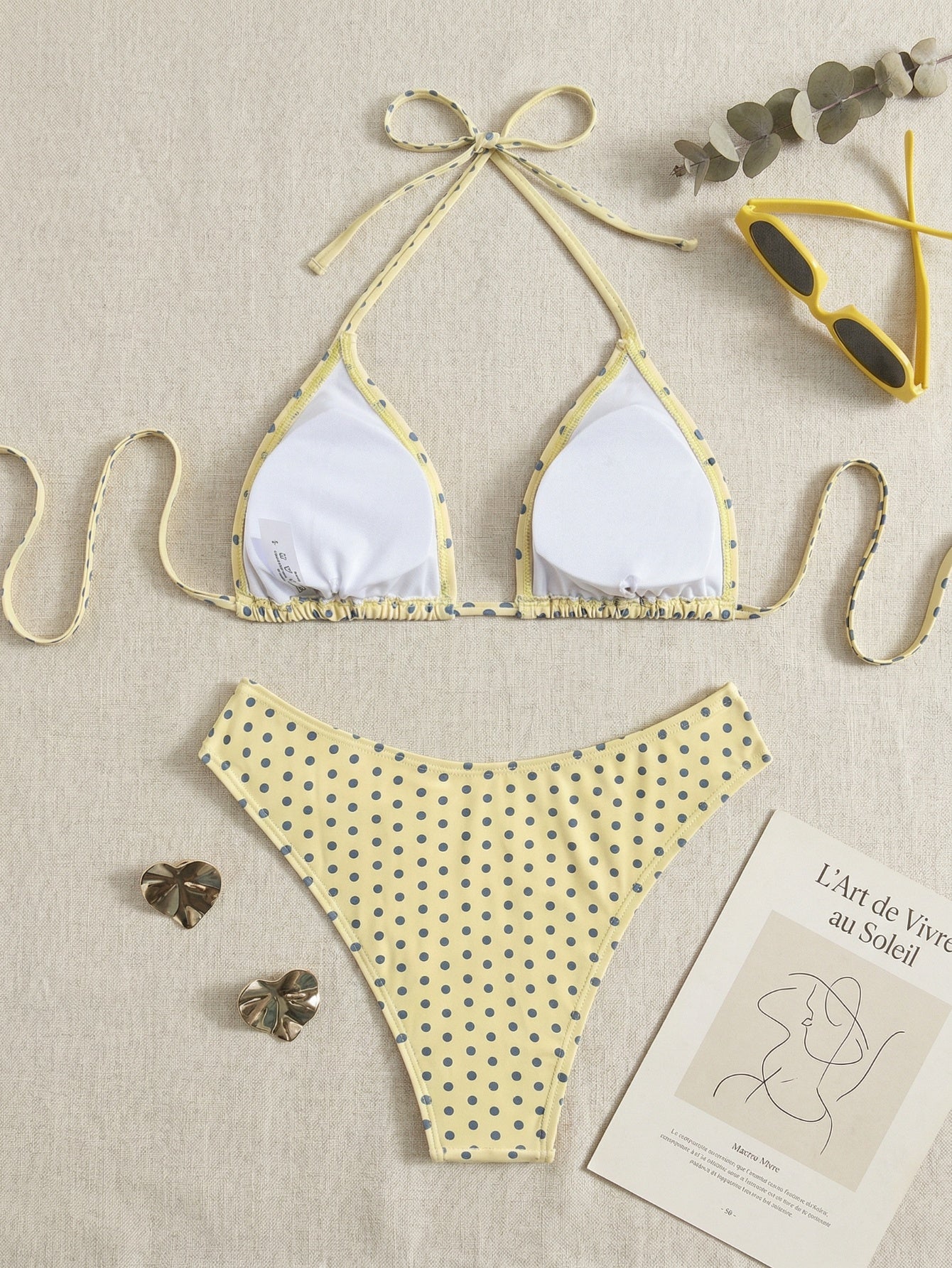 Polka Print Sweet Cute Side High Cut Bikini Swimsuit 2-Piece Set|Beacheers
