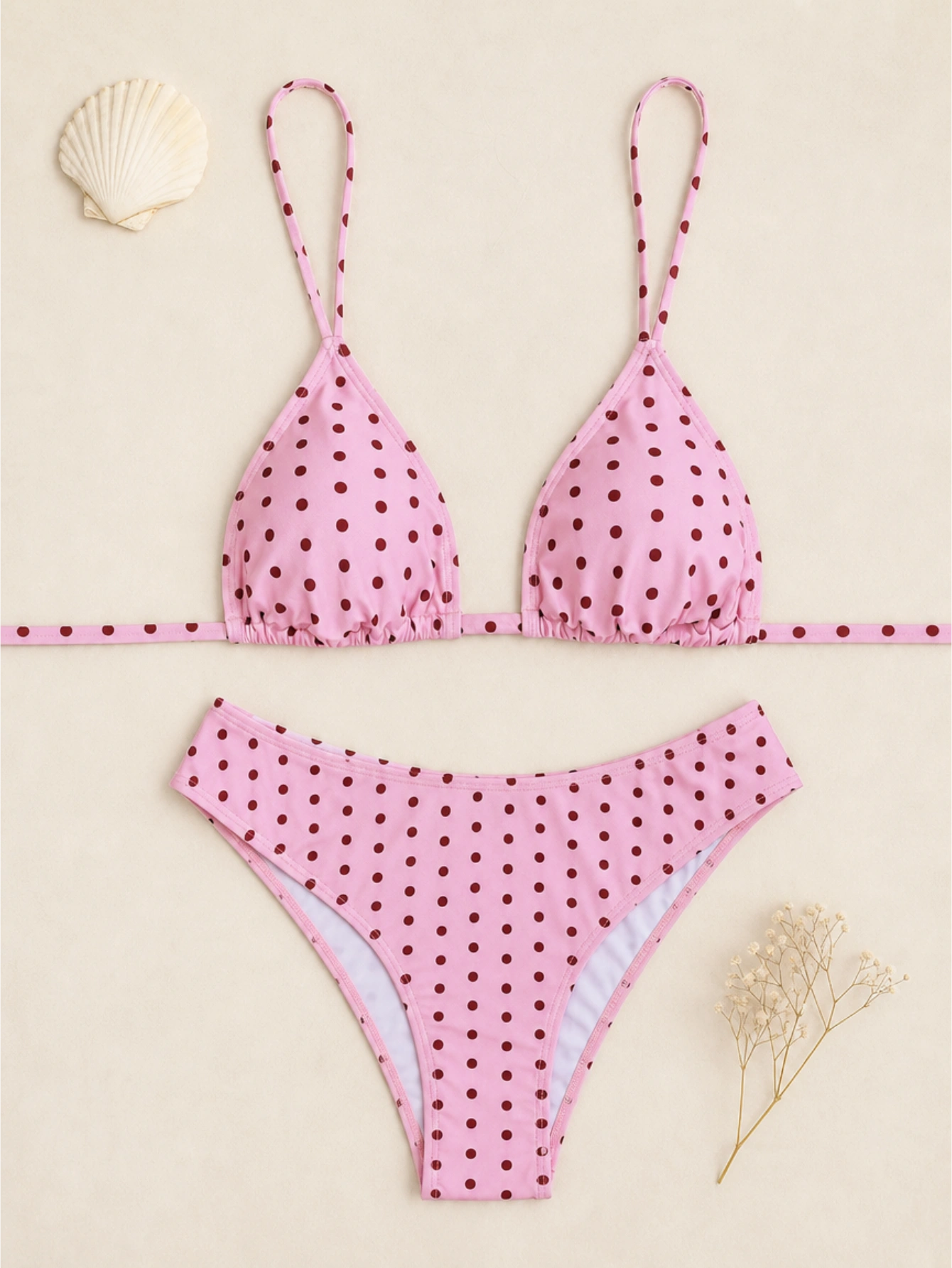Print Sweet Cute Side High Cut Swim Shorts 2-Piece Bikini Swimwear