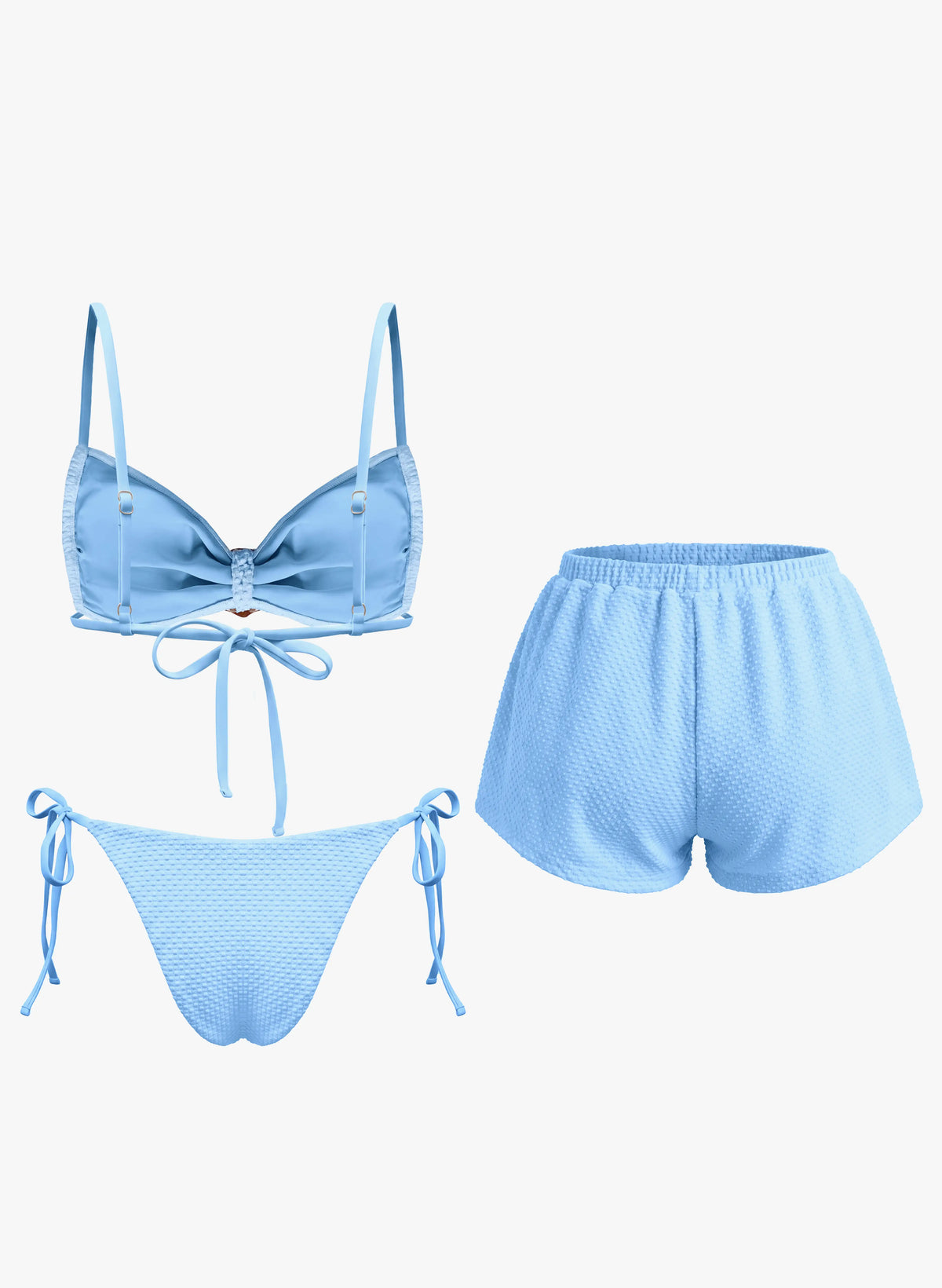 Seashell Decor Bikini Set with Matching Cover-Up Shorts | Beacheers