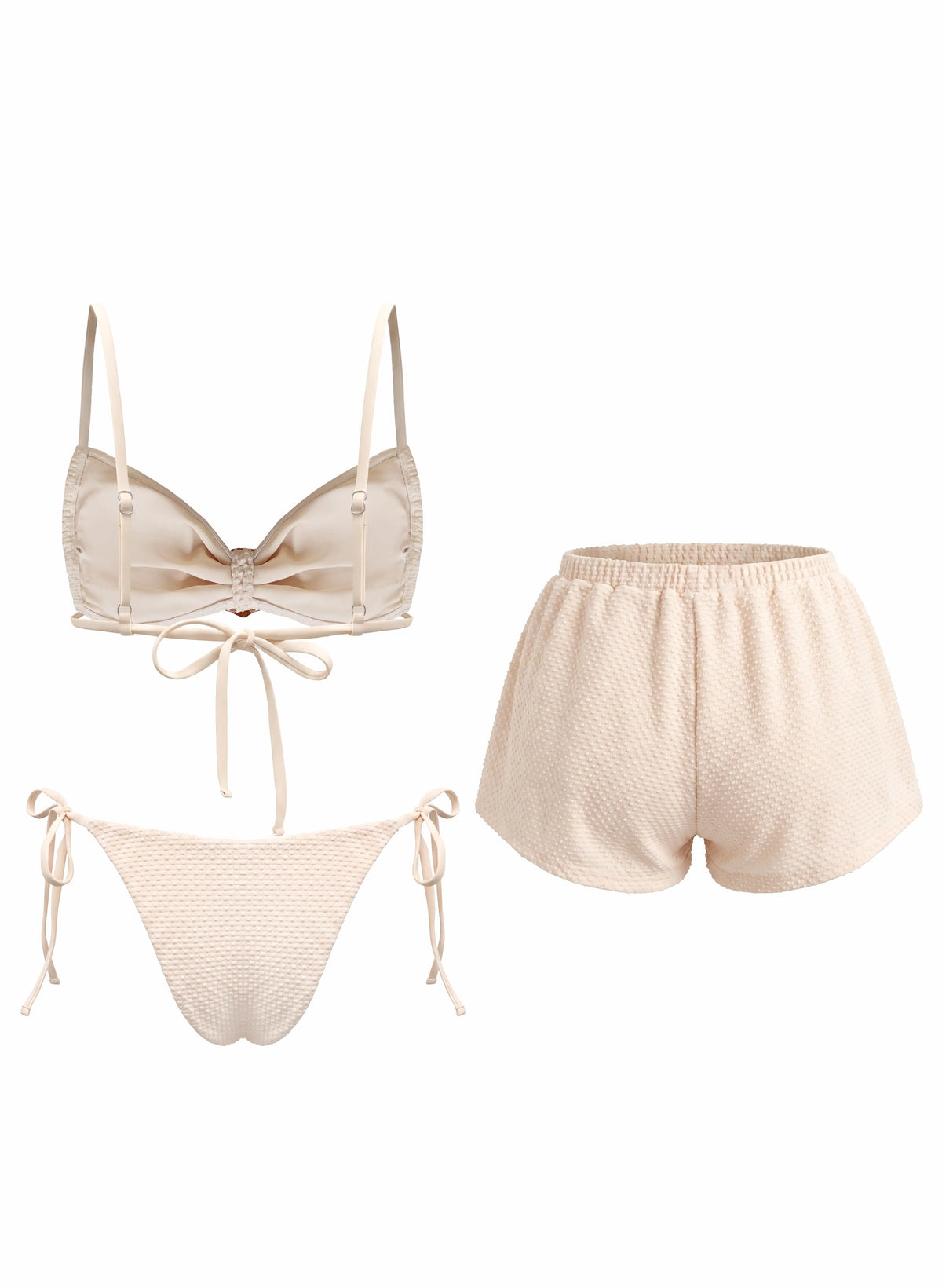 Seashell Decor Bikini Set with Matching Cover-Up Shorts | Beacheers