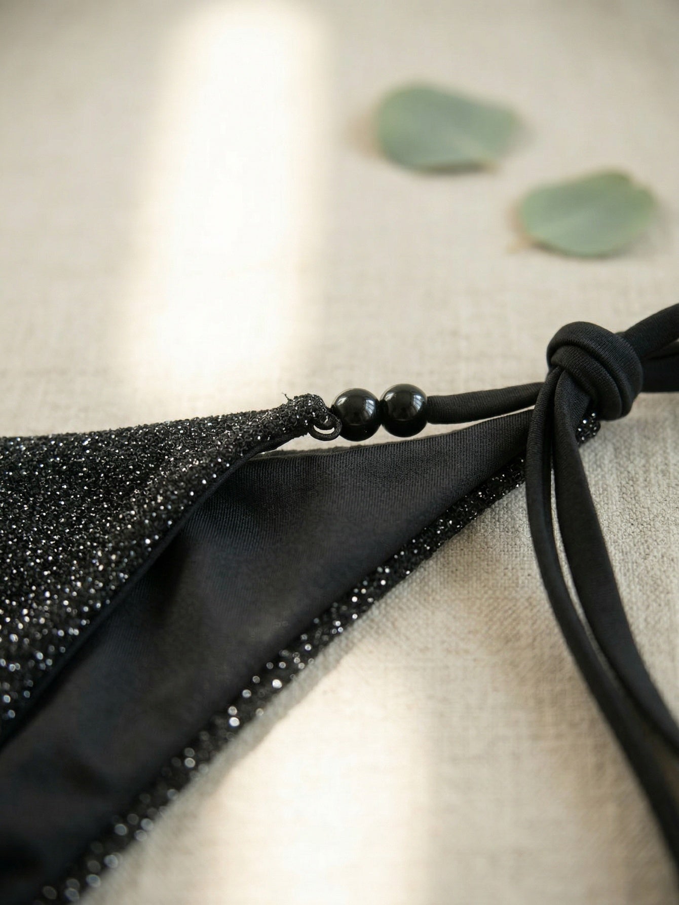 Sexy Halter Neck Triangle Top 2 Piece Sparkly Bikini Set | Beacheers