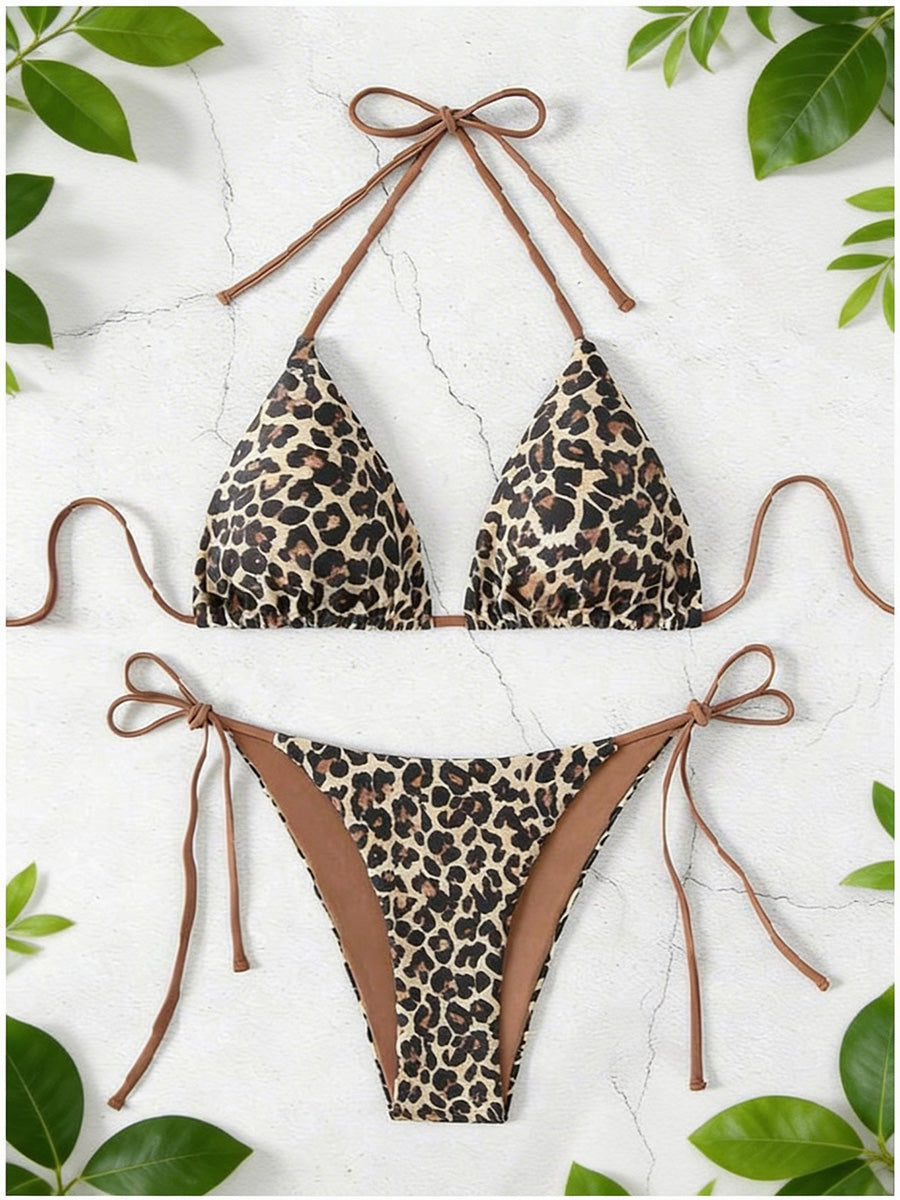 Spaghetti Backless Bikini-Pink Polka Dot | Beacheers