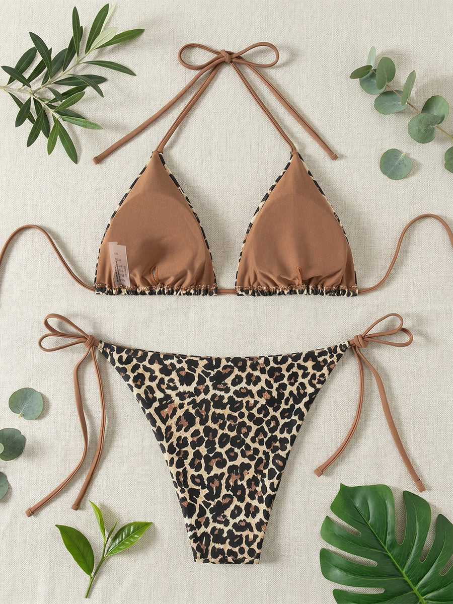 Spaghetti Backless Bikini-Pink Polka Dot | Beacheers