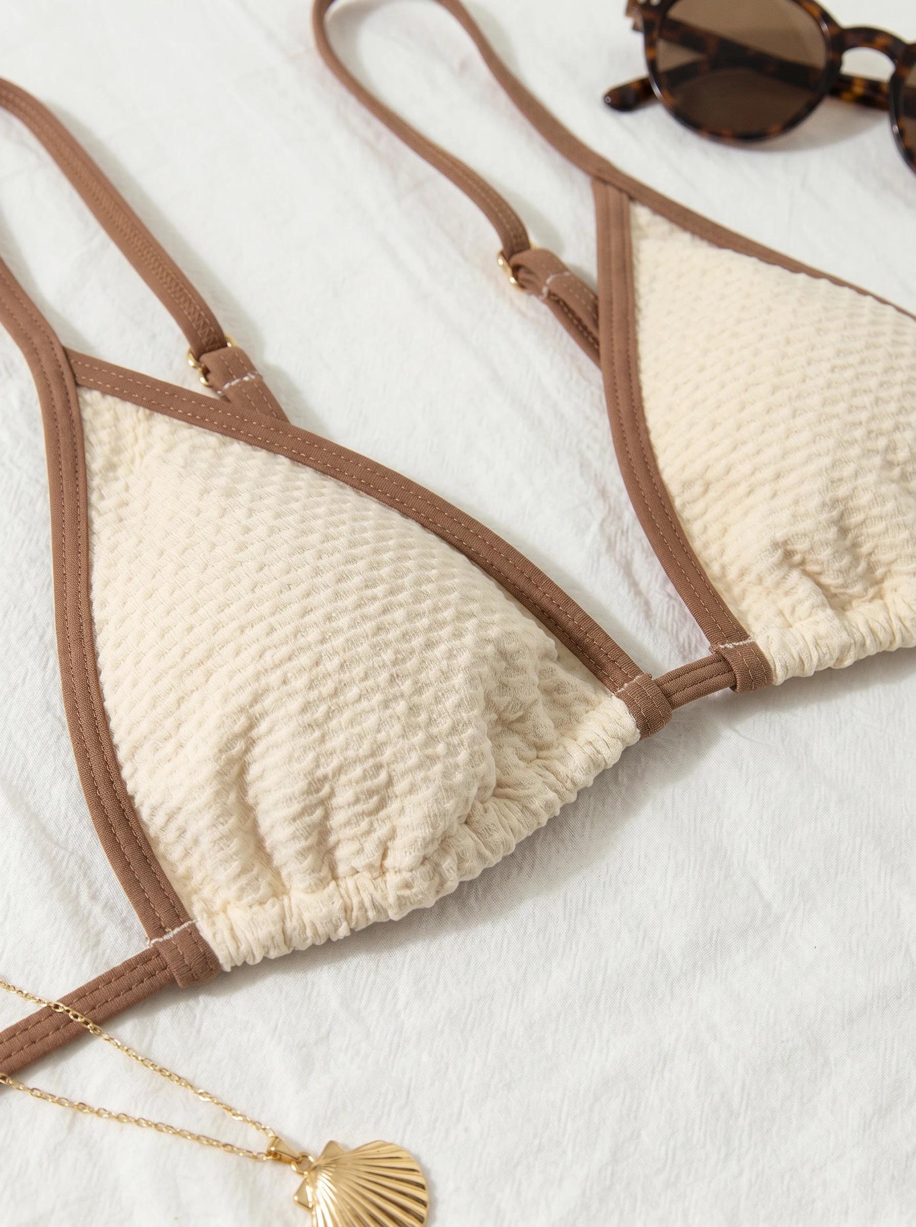 Spaghetti Stra Textured Bikini | Beacheers