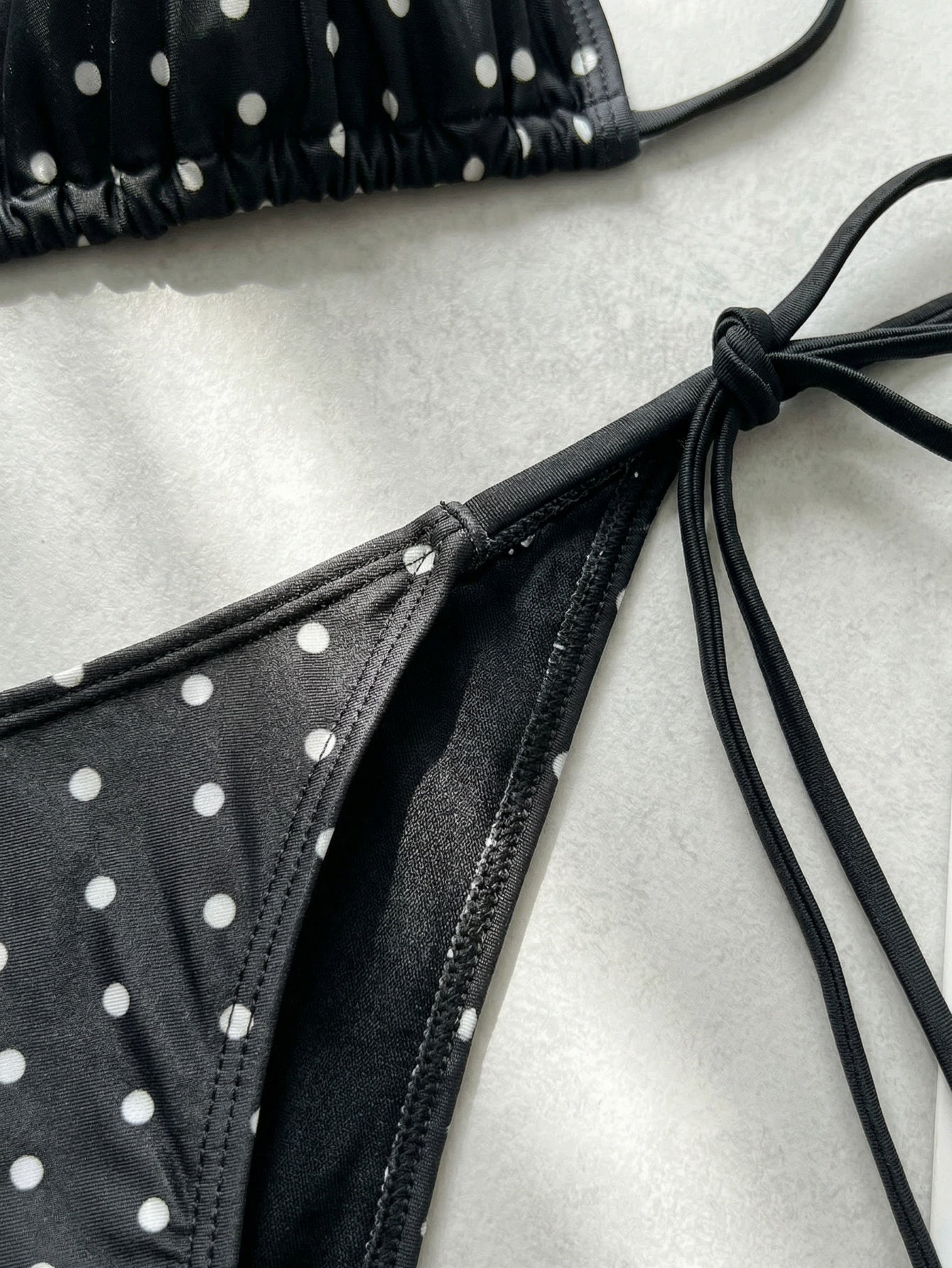 Spaghetti Strap Halter Neck Polka Dot Bikini | Beacheers