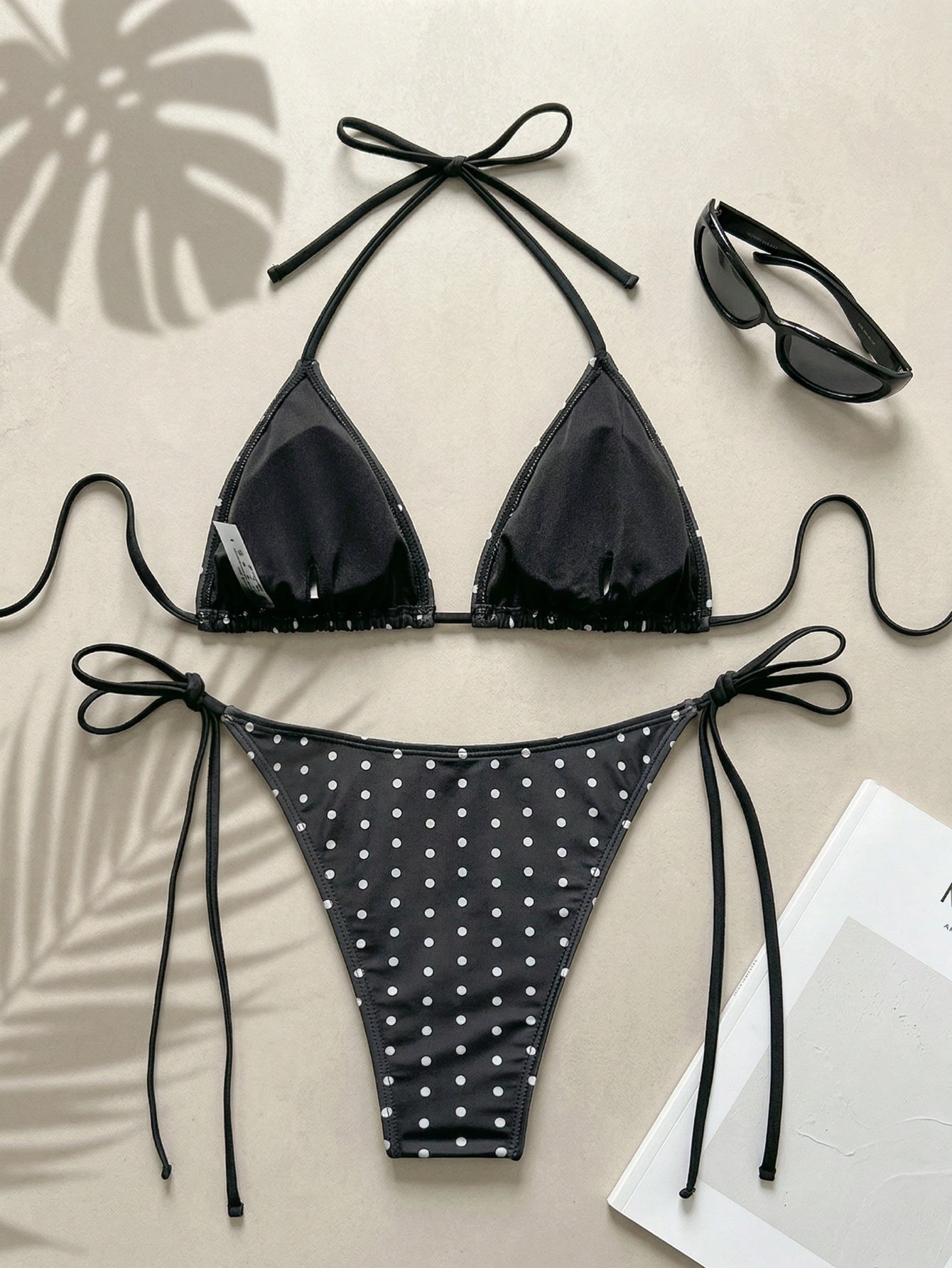 Spaghetti Strap Halter Neck Polka Dot Bikini | Beacheers