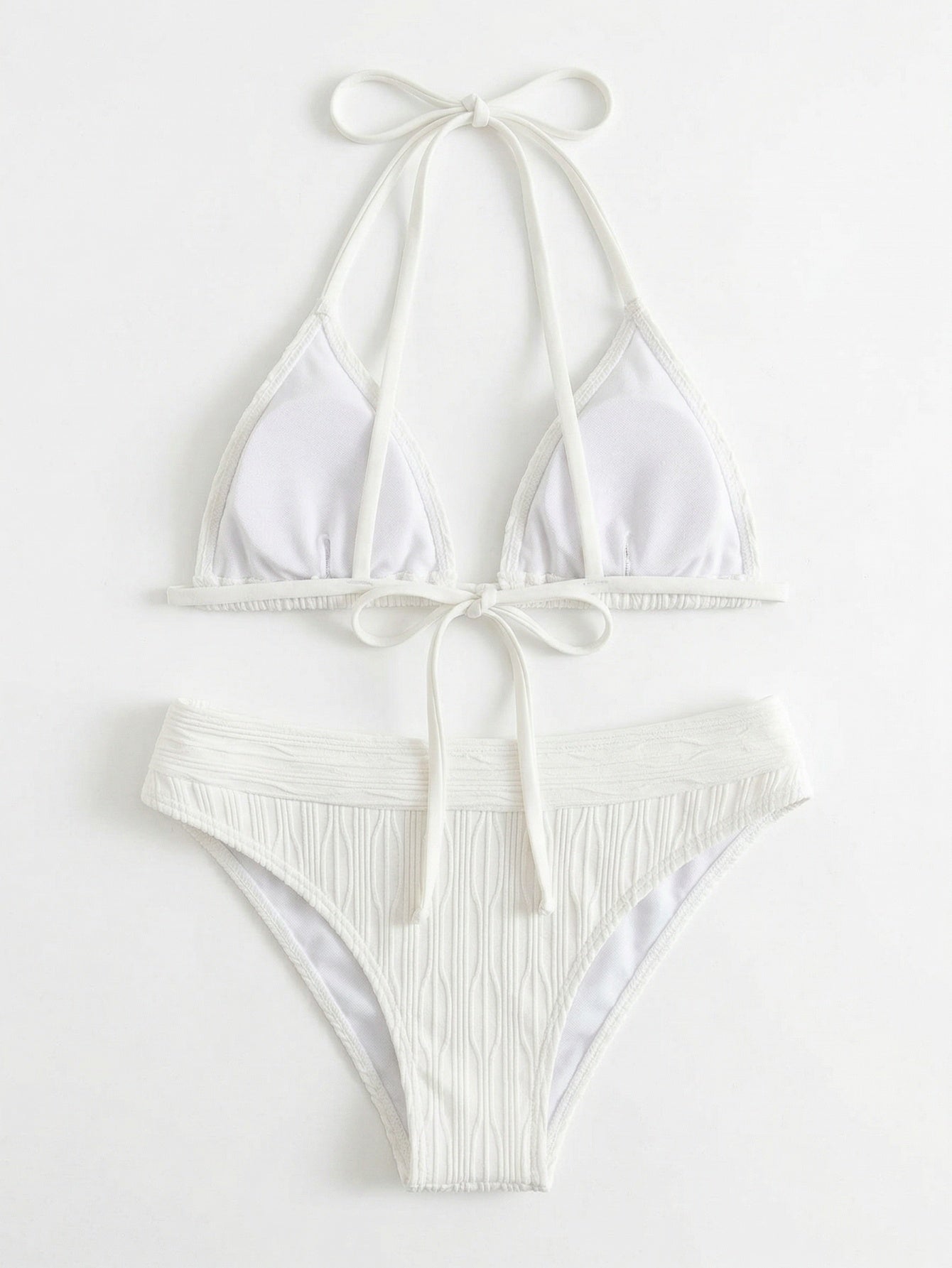 Spaghetti Strap Halter Neck Two Piece Bikini Set | Beacheers
