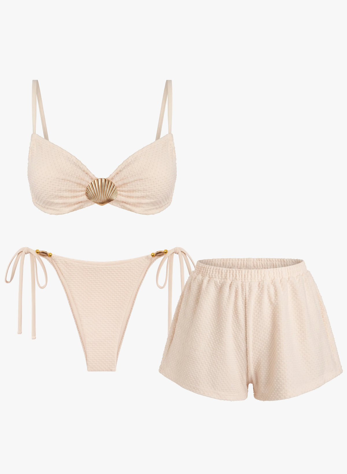 Lira Shell Bubble Textured 3 Piece Swimsuit