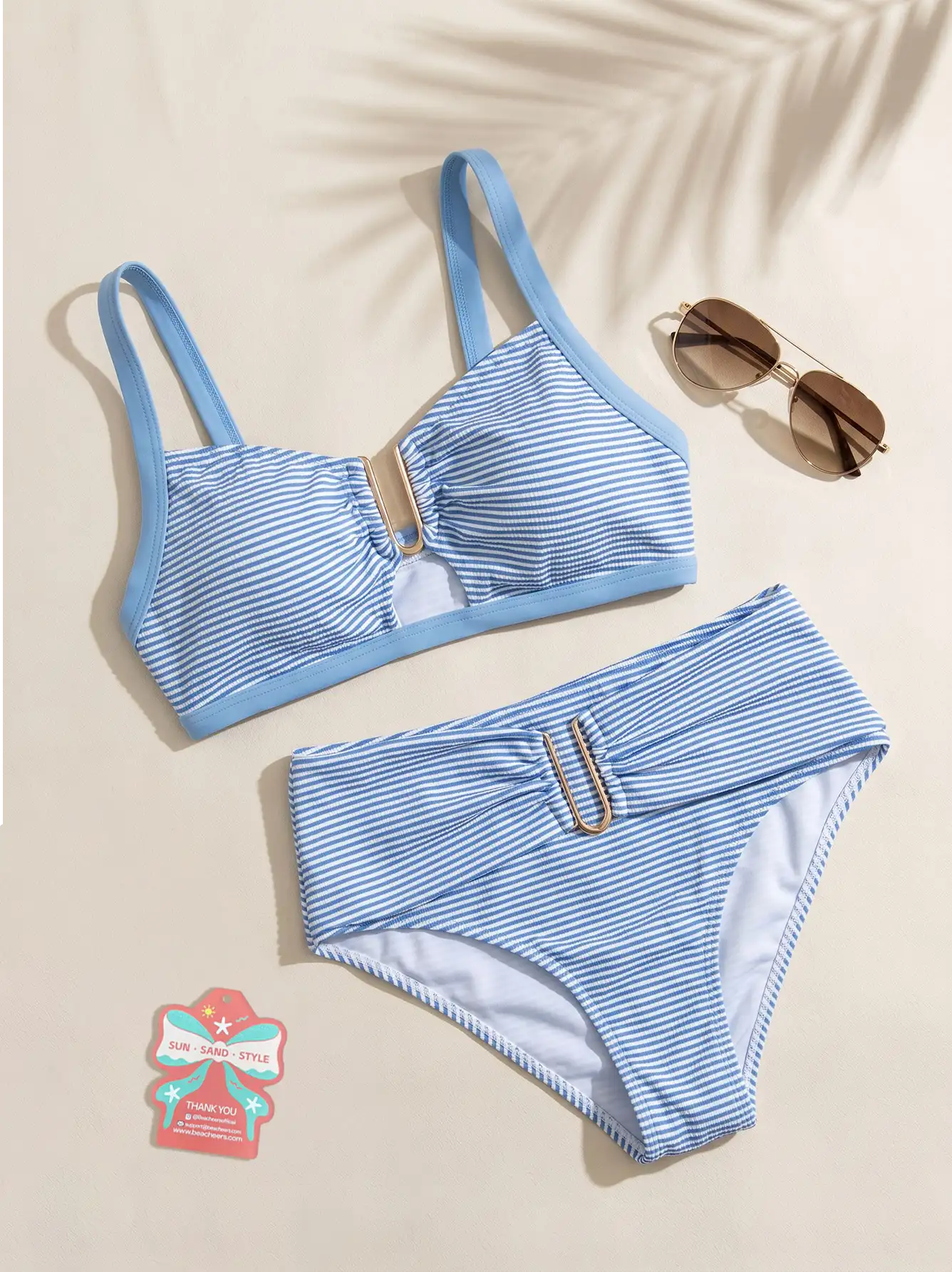 High Waist Flounce Design Elegant Bikini Set
