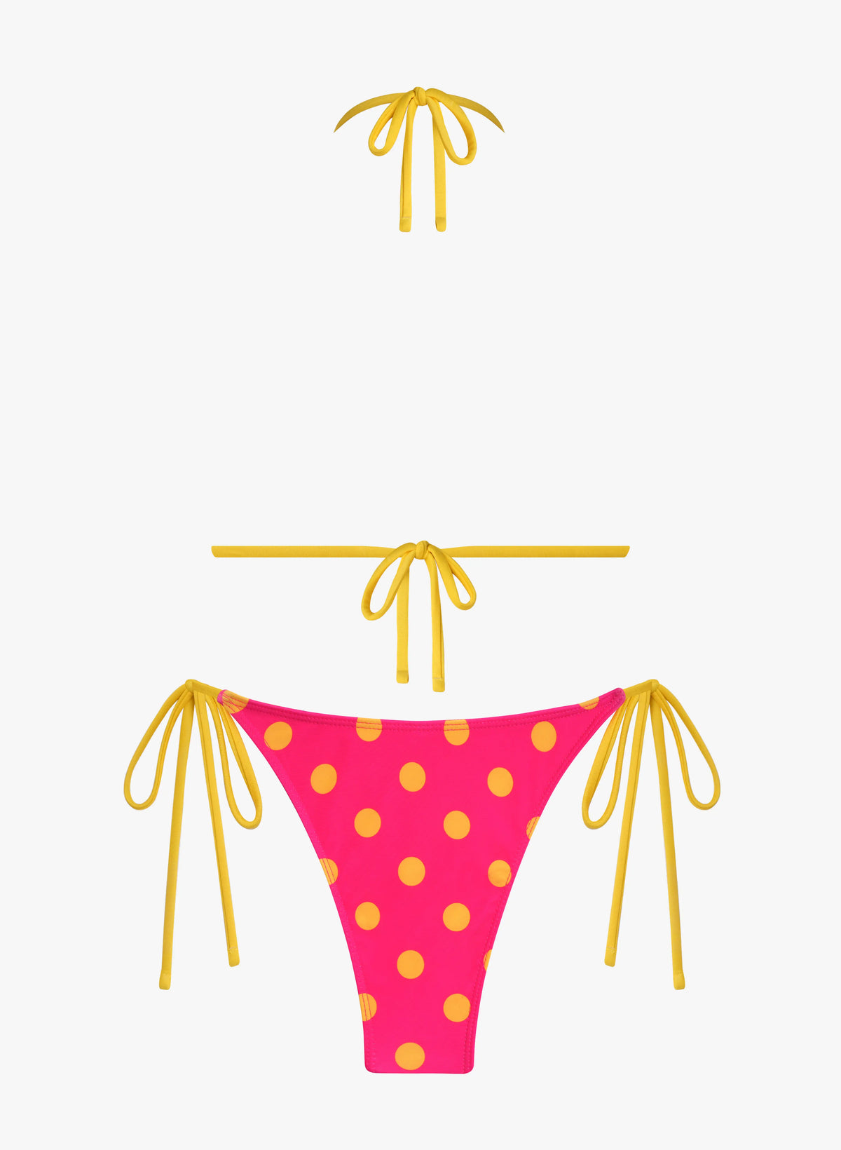 Marnie Polka Dot Halter Bikini Set - Rose Red