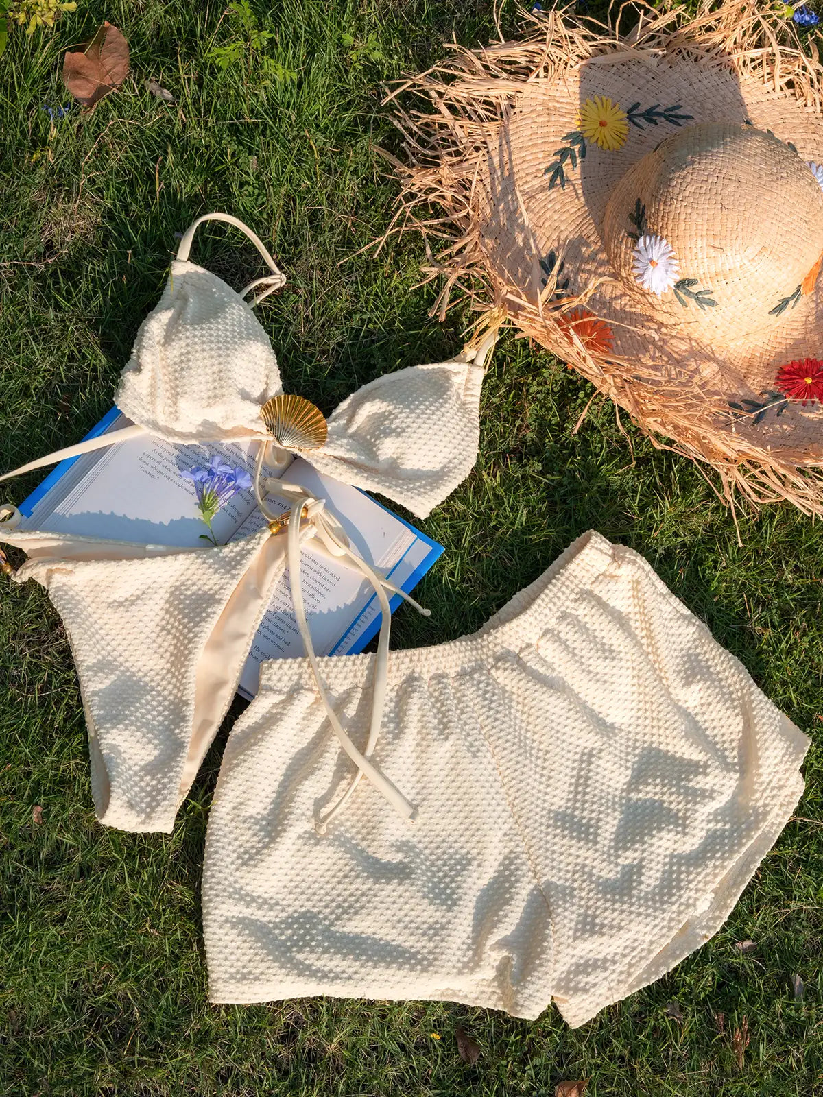 Lira Shell Bubble Textured 3 Piece Swimsuit